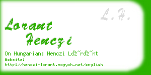 lorant henczi business card